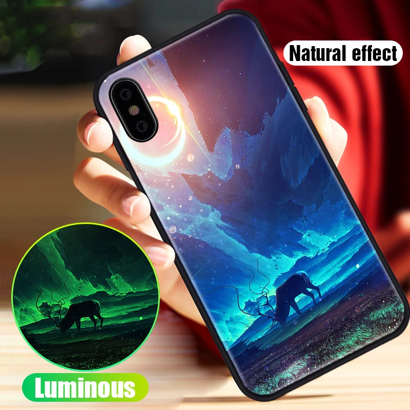 Artisome Glass Phone Case For iPhone 6 s 7 8 Plus Silicone Star Space Cover Case For iPhone X 10 XS MAX Luxury Case For iPhone 6  (3)