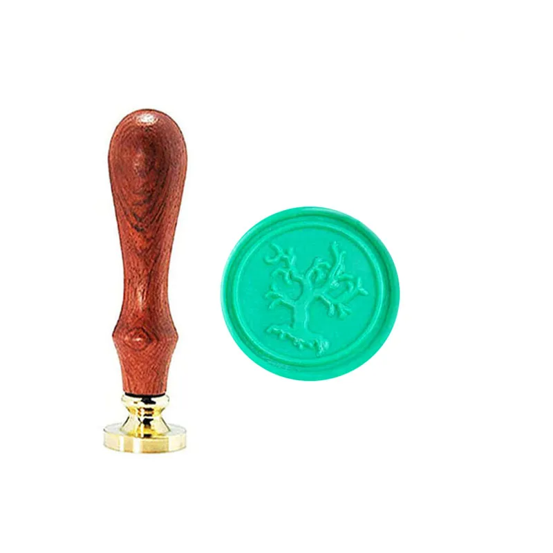 Винтажный Старый ствол позолоченный изображение на заказ логотип Свадебное приглашение восковое уплотнение штамп палисандр ручка набор - Цвет: 1 wax seal stamp