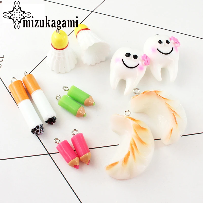 

10pcs/lot Originality Charms Jewelry 9 Species Simulation Tooth Smoke Charms Pendant For DIY Earrings Jewelry Making Accessories