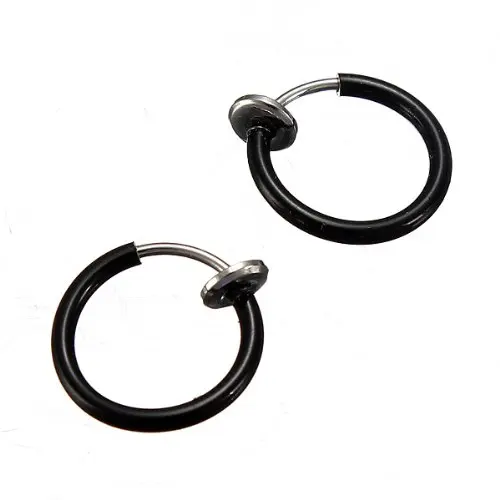 

SAF-1 Pcs Clip on Hoop Ear Piercing Ring Earrings Punk