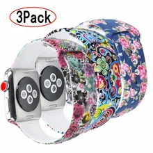 Odog с цветочным принтом силиконовый спортивный ремешок для часов Apple Watch серии 4 3 2 1 44 мм 42 мм 38 мм браслет для часов
