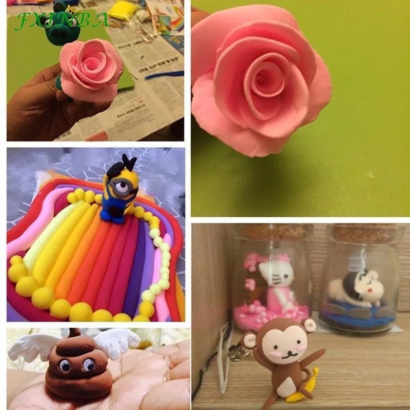 FXINBA 20G/Pack Soft Clay Modelling Plasticine DIY Super Light Clay Mud Lizun Polymer Clay Educational Toys Children Kids Gift FXINBA 20G/Pack Soft Clay Modelling Plasticine DIY Super Light Clay Mud Lizun Polymer Clay Educational Toys Children Kids Gift