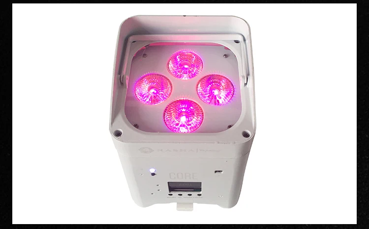 

Rasha Core APP Mobile LED UPLIGHT 4*18W 6in1 RGBAW UV Battery Operated LED Par Light Support Android Iphone Teaport Fast Charger