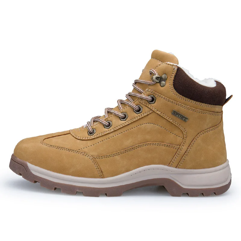

Winter Men's High-top Warm Suede Cotton Shoes Snow Boots Skid-proof Mountaineering Shoes Driving Shoes 41-45 Size