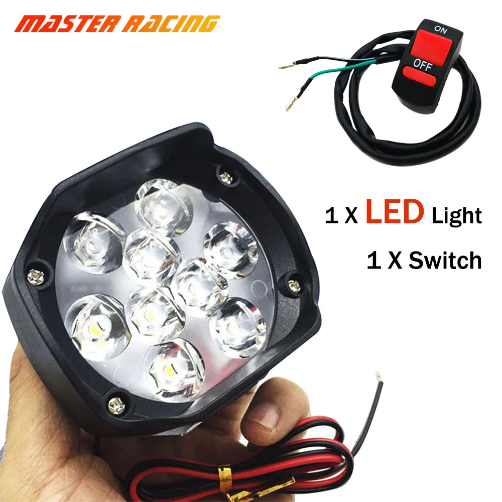 

9 LED Motorcycle headlight 12V Super Bright Fog Spot White Work Light Motorbike Led Moto Internal Drive For Harley Cafe Racer