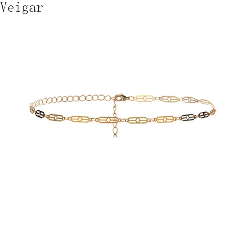 

Simple Delicate Chokers Necklaces for Women Clavicle Chain Hollow Pattern Fashion Style Ladies Necklace Kettingen Voor Vrouwen