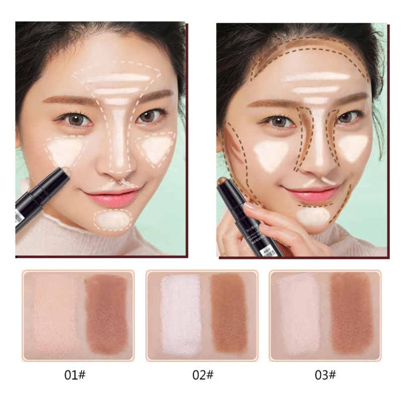 2019 Double-Headed Repairing Bar Concealer Repairing Three-Dimensional Shadow High-Light Concealer Stick Repair Pen Cosmetics 2019 Double-Headed Repairing Bar Concealer Repairing Three-Dimensional Shadow High-Light Concealer Stick Repair Pen Cosmetics