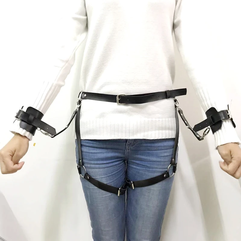  2019 New sexy women Adjustable Leather Bowknot belts Body Bondage Cage Punk Sculpting Harness Waist