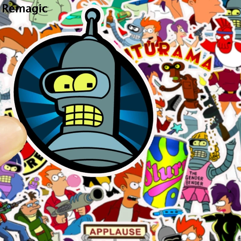 50 шт. Futurama мультфильм забавные наклейки s пакет аниме Винтаж Пастер diy Дети Косплей Скрапбукинг Стикеры телефон ноутбук Водонепроницаемый