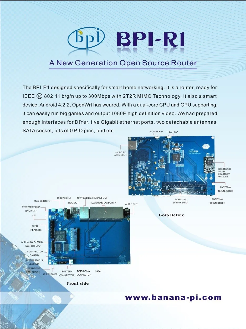 Banana Pi, Bpi-r1 Open Source Router - Integrated Circuits - AliExpress