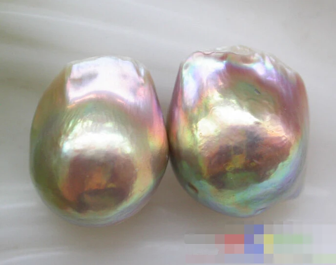 

FREE SHIPPING>>> 1378 Baroque Nature peacock green keshi reborn pearl stud earring DIY hook