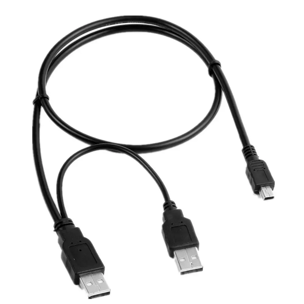 USB male to USB Male and mini 5pin Charger+Data SYNC Y Cable Cord Lead For Iomega 2.5" Portable Hard Drive Disk