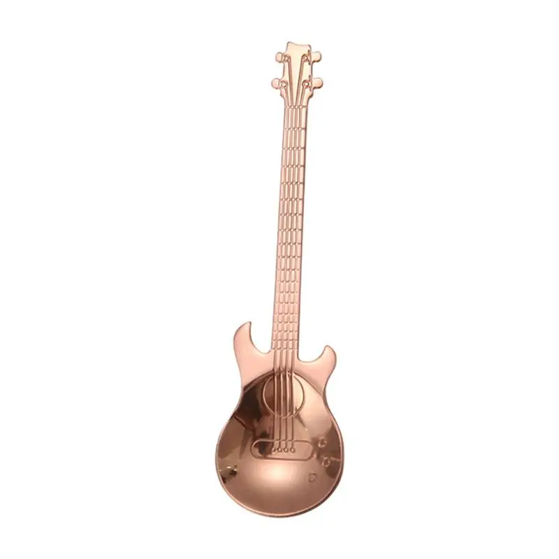 Кофейная ложка из нержавеющей стали в форме гитары музыкальная тема чайная ложка для перемешивания десерт, мороженое совок чайная ложка