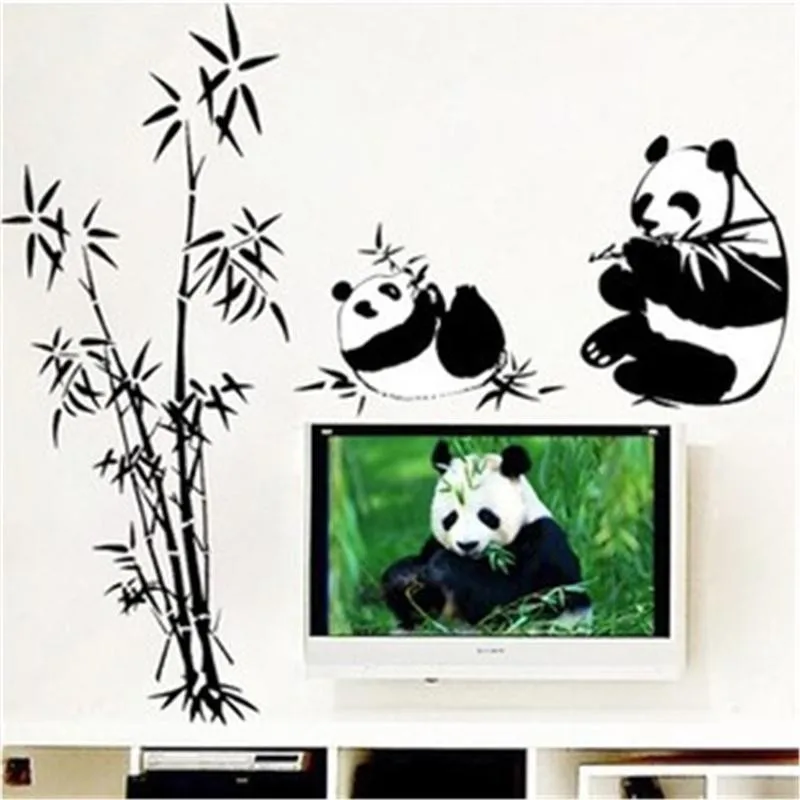 Croissance Hauteur Toise Panda Bambou Hauteur Plantes Mesure Stickers Muraux Pour Enfants Chambres Animaux Croissance Graphique Tableau Stickers Muraux Commutateur Art Mural-Autocollant Hauteur Panda