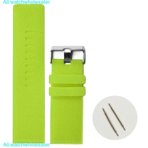 28mm Spring Green Silicone Jelly Rubber Ladies Men Watch Band Straps WB1079G28JB