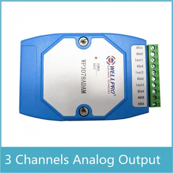 

Free Shipping 3 Channels 4-20mA DC Current Analog Output Module, RS485 Modbus Communication 3 Channels D/A Converter Output