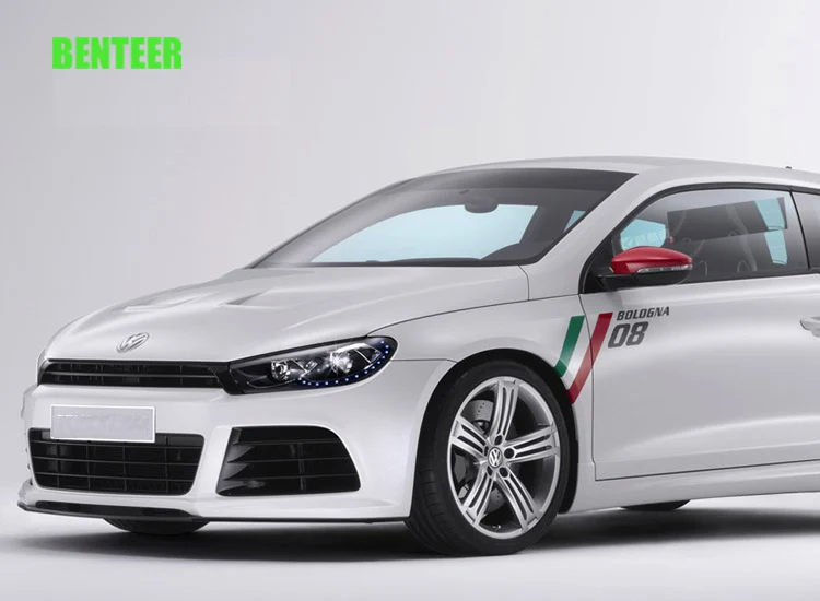 2 шт. BOLOGNA автомобилей fender стикер для Volkswagen Golf 6 R32 R35 MK6 MK7 CC RLINE Бора Sagitar|Наклейки на
