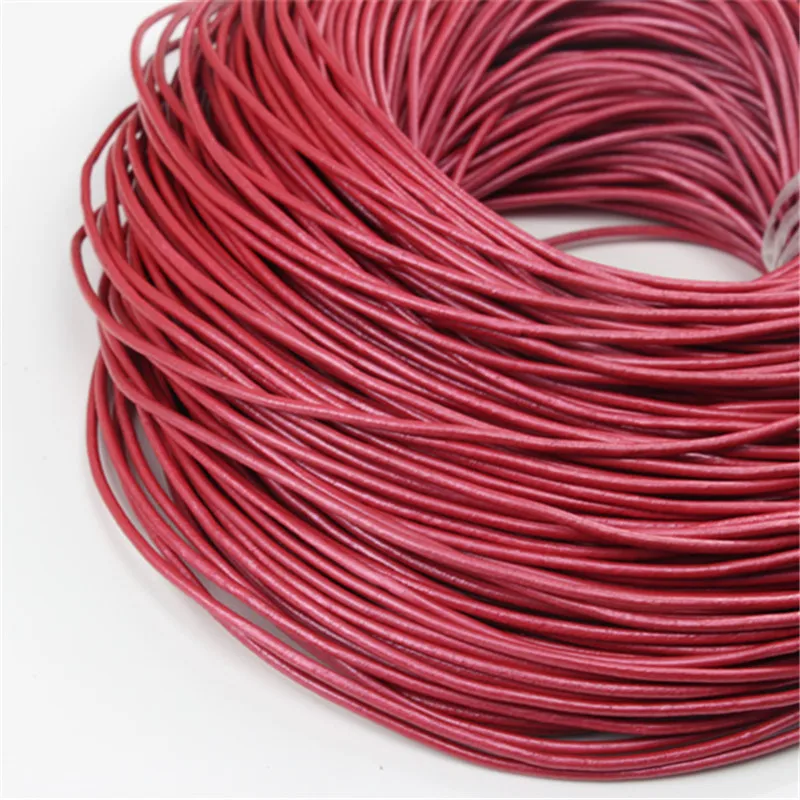 2mm Round Leather Jewellery Cord Pearl Coloured