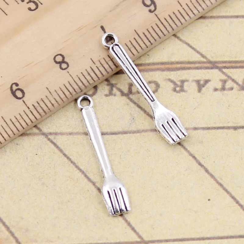 

30pcs Charms kitchen fork 25x5mm Tibetan Silver Plated Pendants Antique Jewelry Making DIY Handmade Craft pendant