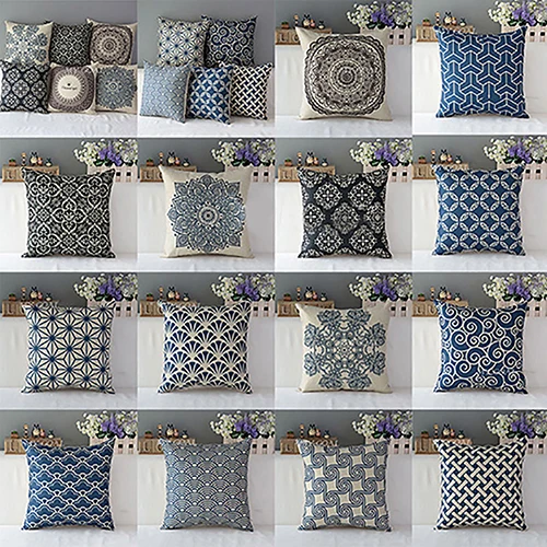 Buy Geometric Natural Linen Pillow Case Waist Throw Home from Reliable linen