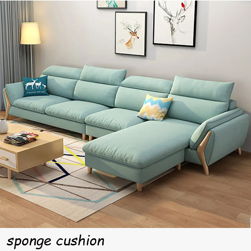 MG001 006 хлопок-лен диван набор губка/латексная подушка твердый диван с деревянным каркасом Комбинация Гостиная секционная кресло - Цвет: d