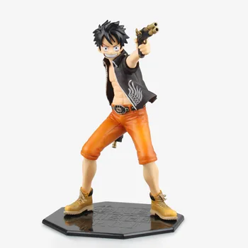 

22CM Japanese Anime One Piece MUGIWARA Luffy with two old-fashion pistols High quality PVC Collectible model Action figure