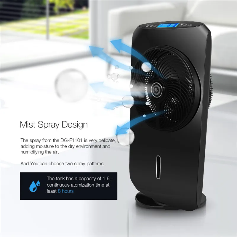 DIGOO DG F1101 вентилятор с пульверизатором сенсорным экраном и пультом