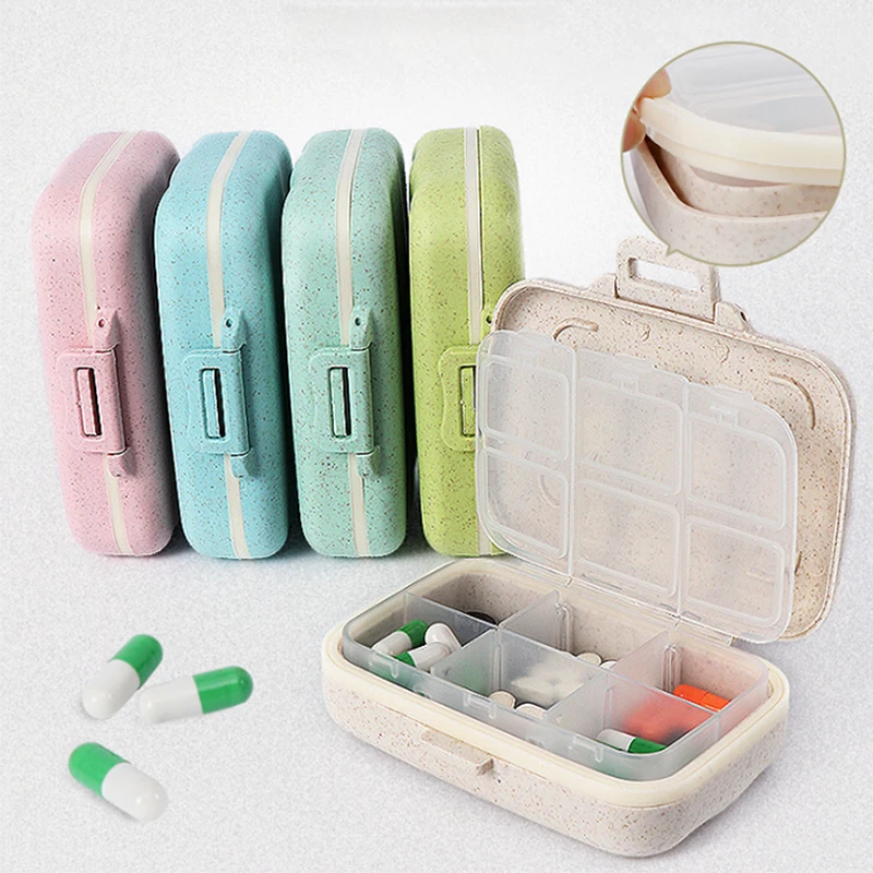 Portable Pill Case 3/6 Compartment Travel Vitamin Medicine Organizer Removable Inner Divider Container