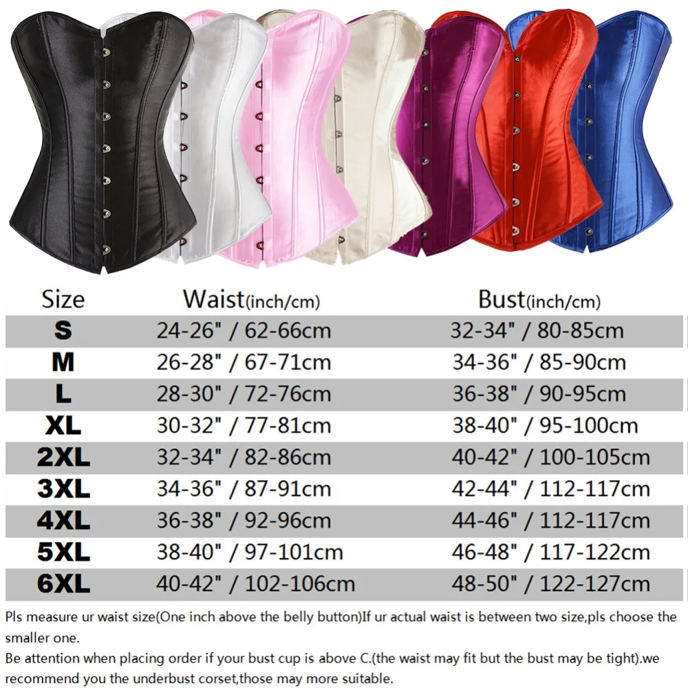 X-Hot-sale-Lovely-Pure-New-Women-Satin-Sexy-Bustier-Lace-up-Boned-Top-Corset-Overbust