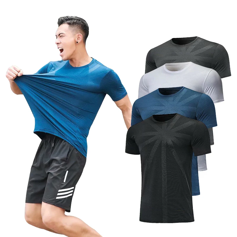 

Men's training sportswear running T-shirt short-sleeved quick-drying breathable outdoor running shirt fitness football clothing