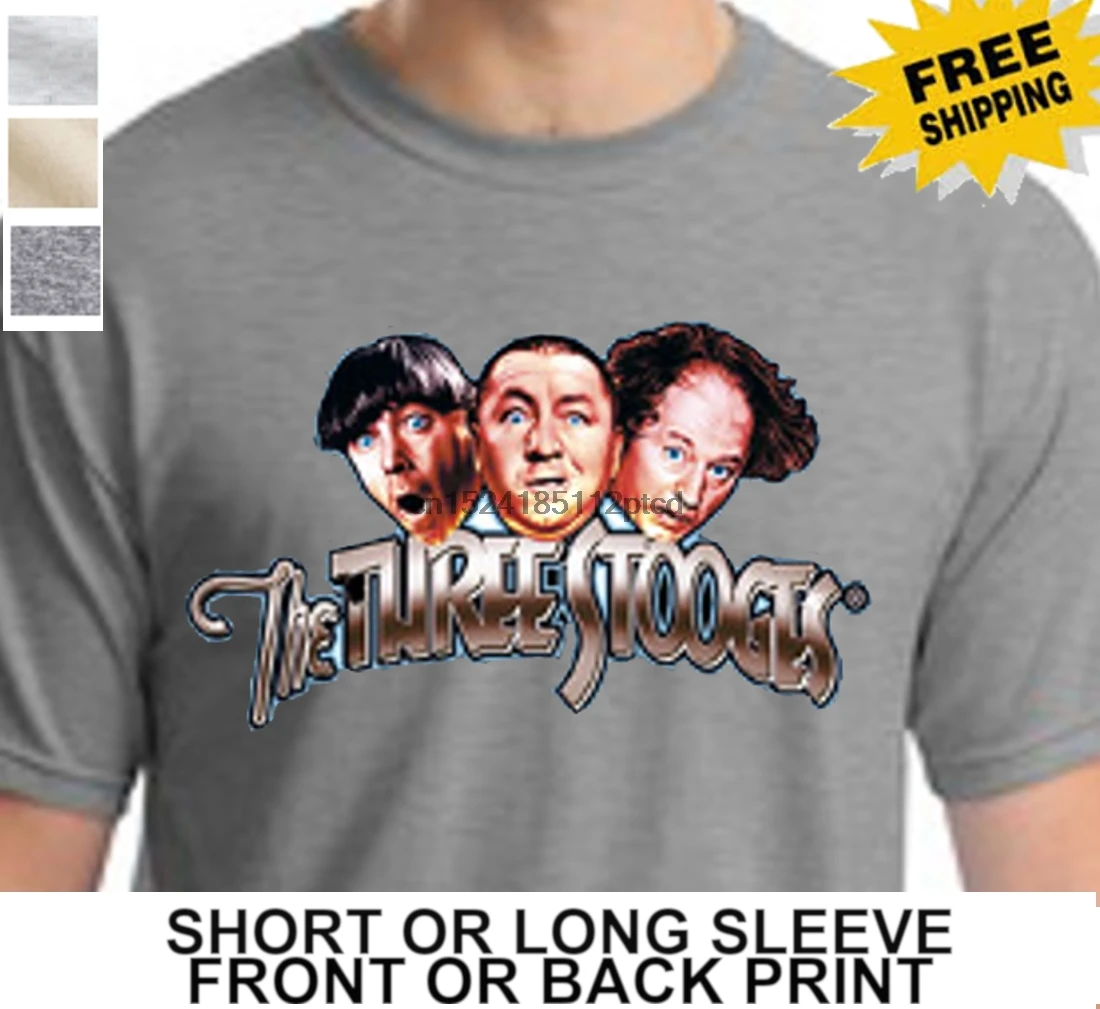 Three Stooges Motorcycle Larry Moe Curly New Short Or Long Sleeve Mens T Shirt