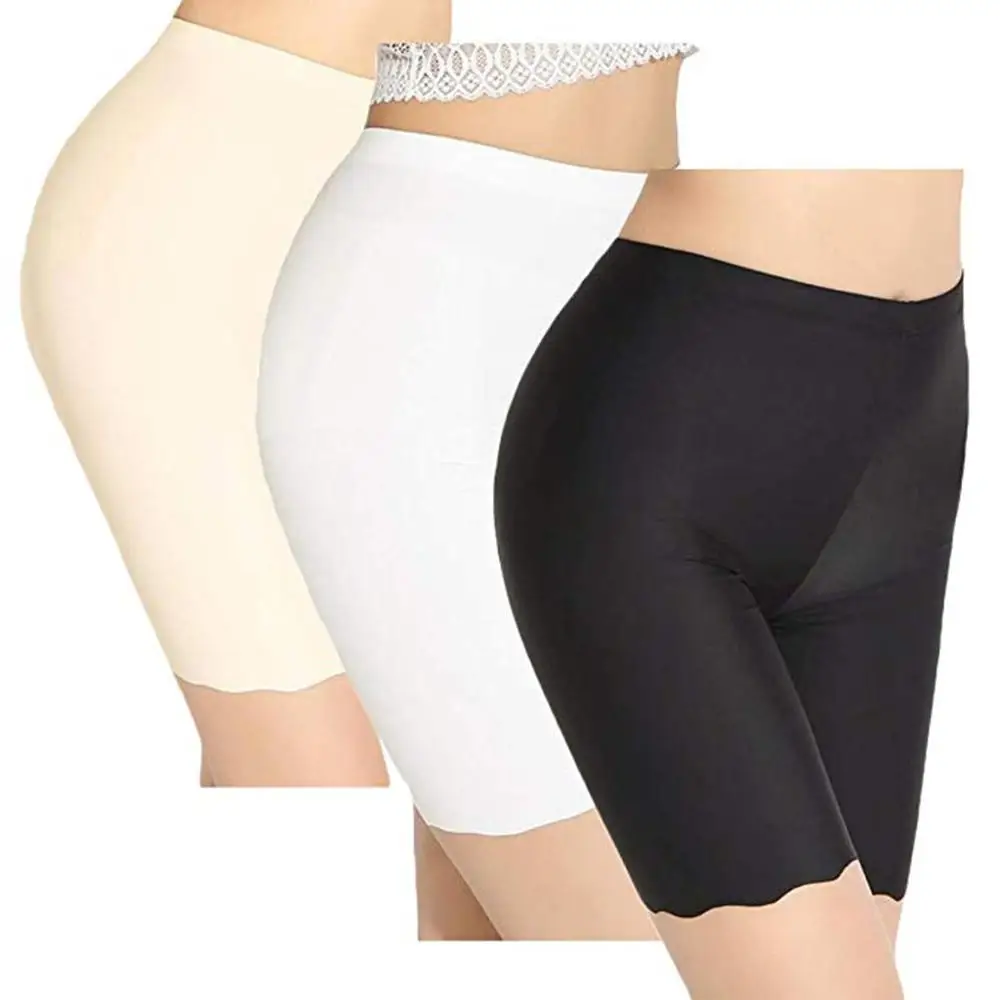 

3Pcs Safety Short Pants Women Anti Chafing Shorts Sexy Ladies Ice Bottom Seamless Plain Underwear Short Feminino Drop shipping c