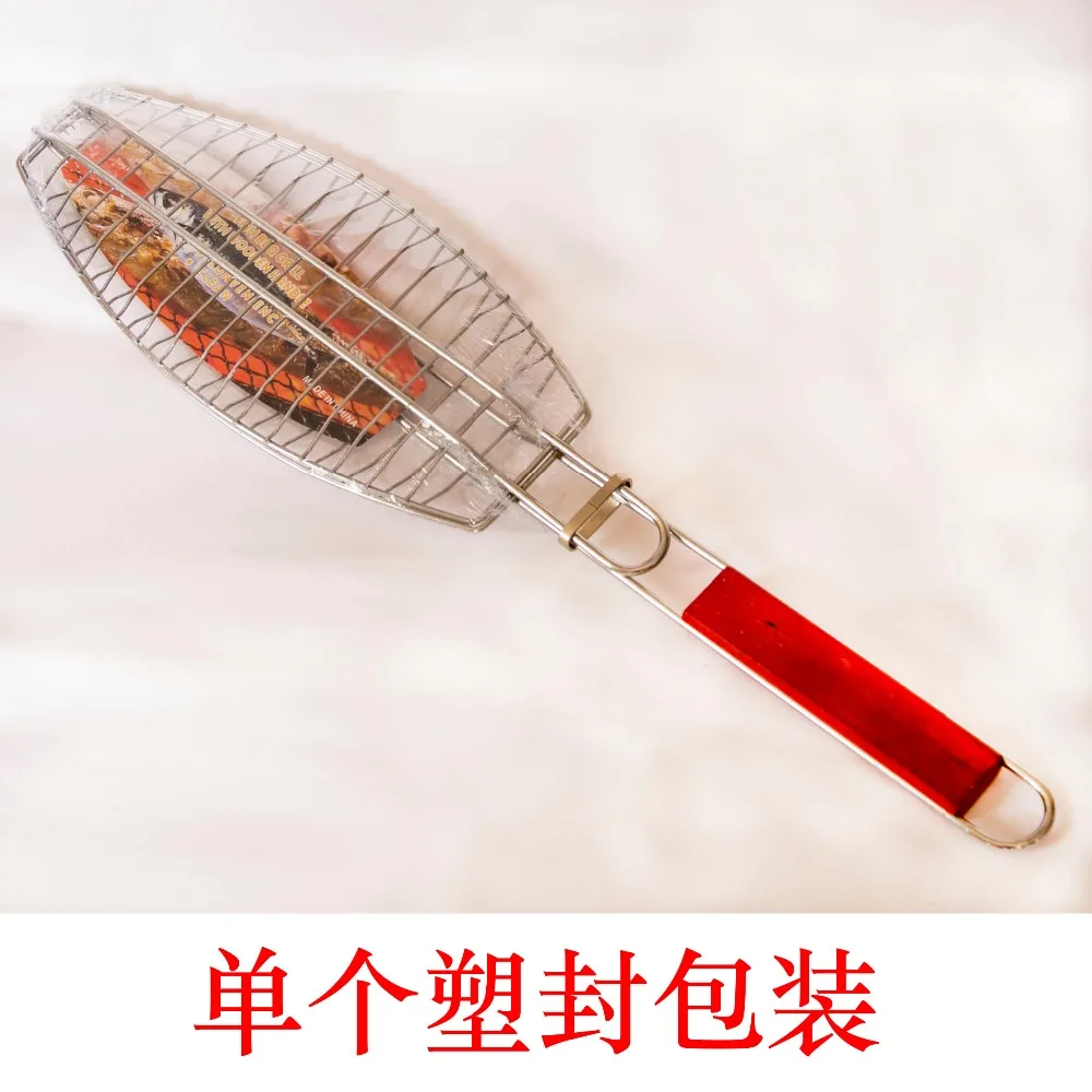 

Hot Sale Camping Grill Rack BBQ Clip Single BBQ Fish Grilling Basket Folder Tool Roast Meat Hinged Basket Barbecue tools