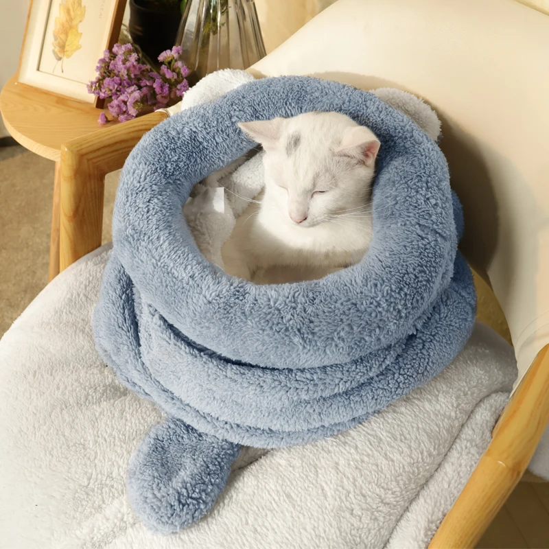 53*60 см теплый коралловый флис кошка спальный мешок для щенков собак домашних животных кошка подстилка-кровать Конура мягкая кровать