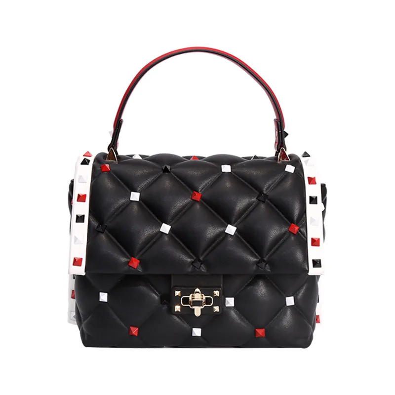

High Quality Rivet Diamond Lattice Shoulder Messenger Bags Famous Designer Brand Women Handbags Channel Louis Bags