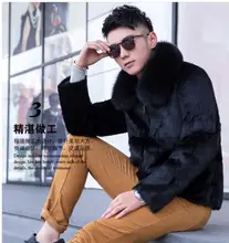 Black/Coffee Mens Winter And Autumn Rabbit Fur Jackets Male Fur Overcoats Plus Size Slim Casual Outwear Jaqueta Masculina J1376