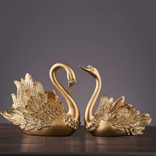 Modern Resin Swan Statue Sculpture Ornament Home Decoration Accessories Crafts TV Cabinet Office Statues For Decor Garden Statue