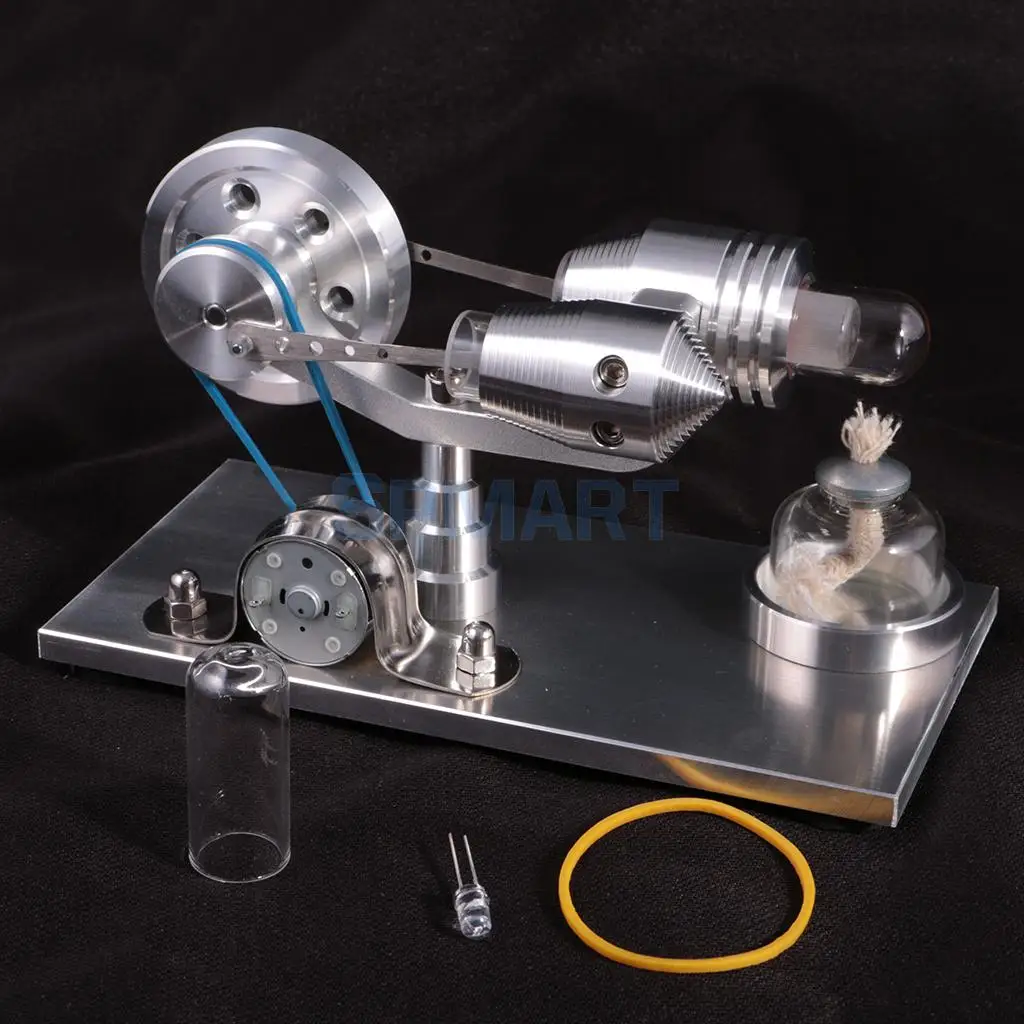 

Hot Air Stirling Engine Model Physics Motor Power Generator Educational Toy Science Experiment Kit for Chuldren/Adult