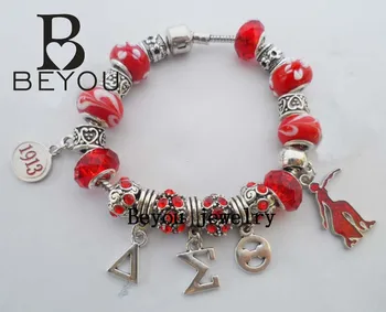 

Sorority DST letter lady 1913 charm Bracelet