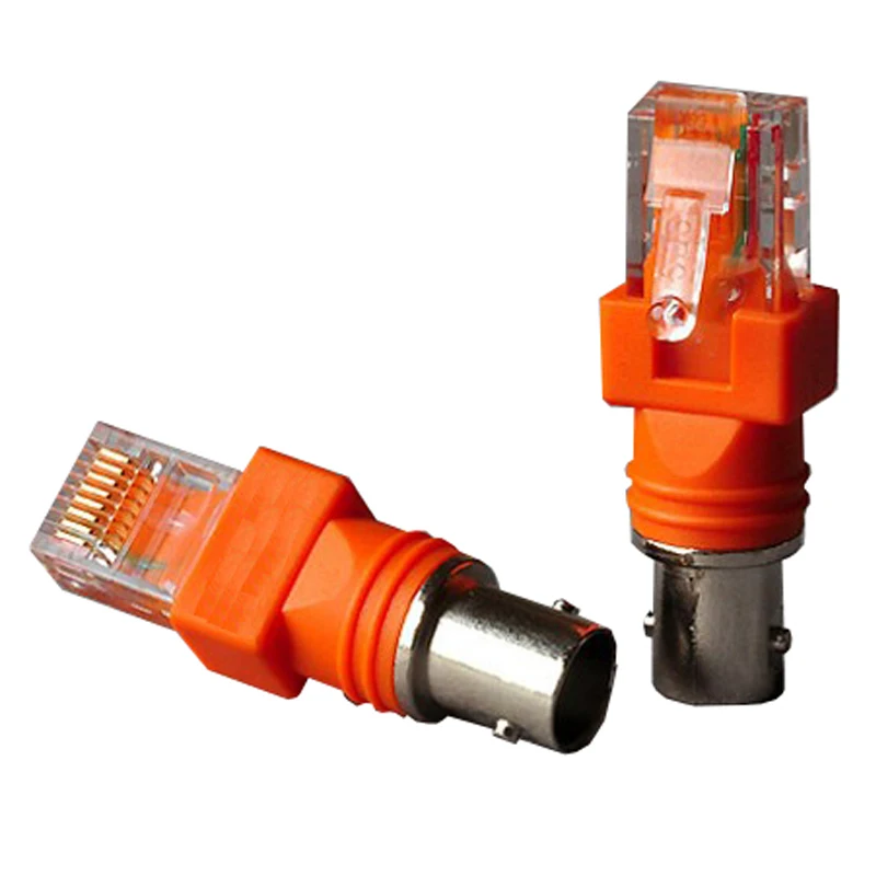 

2PcsBNC Female to RJ45 Male Coaxial Coax Barrel Coupler Adapter RJ45 to RF Connector