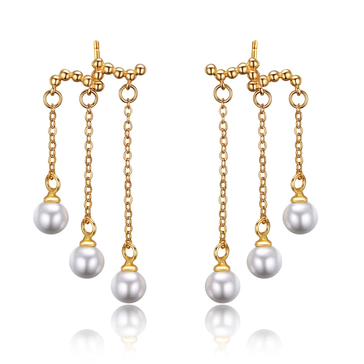 

2015 New arrival high quality fashion pearl 925 sterling silver ladies`stud earrings jewelry wholesale birthday gift