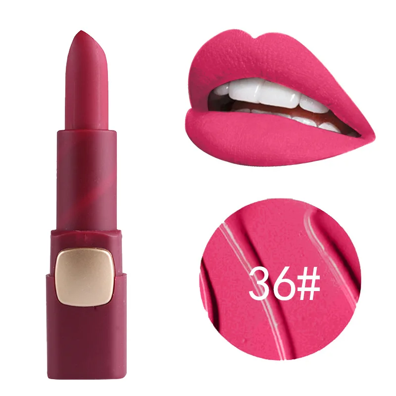 Miss Rose Matte Lipstick Cosmetics Makeup Waterproof Lips Moisturizing Easy To Wear Make up Lip Sticks Gloss Lipsticks - Цвет: 36 Iris