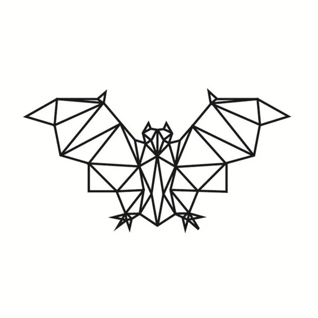simple creative geometric flying bat pattern wall sticker self