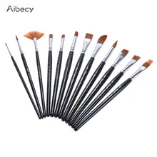 12 шт./упак. Краски щетка комплект круглым острым набор нейлоновых волосяных художник акриловые акварельных цветов Акварель масло Краски Инж