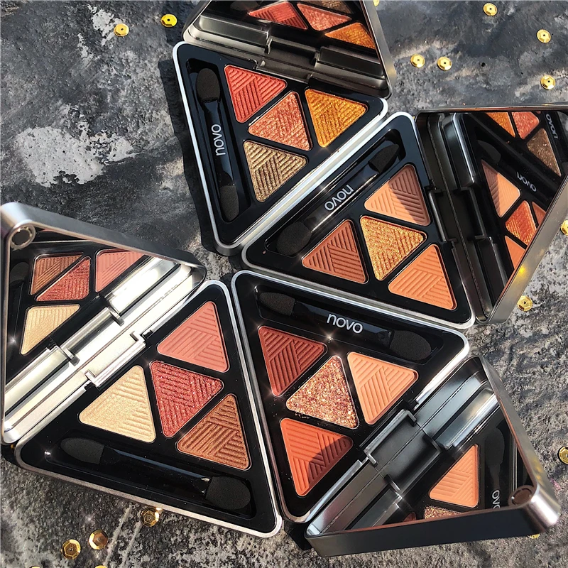 

4 Color Matte Glitter Eyeshadow Palette Makeup Waterproof Long Lasting Metallic Eye Shadow Natural