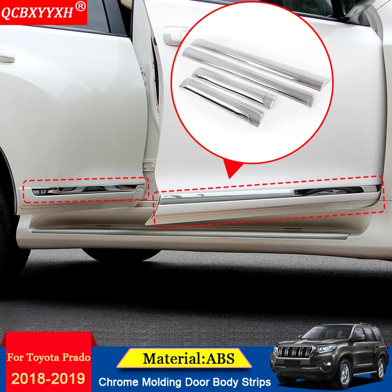 

QCBXYYXH Car-styling ABS Chrome Molding Car Door Body Decoration Strips Sequins Auto Accessories Fit For Toyota Prado 2010-2018