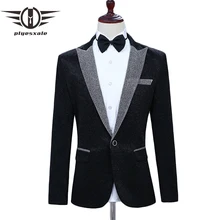Plyesxale блейзер для мужчин приталенные вечерние спортивные пиджаки для выпускного для мужчин элегантные мужские s блейзеры Повседневные брендовые Сценические костюмы для певцов Q284