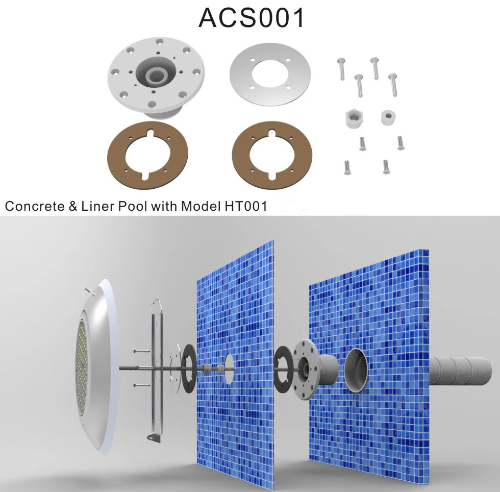 Underwater Led Swimming Pool Light Bracket for Concrete & Liner Pool install for model HT001