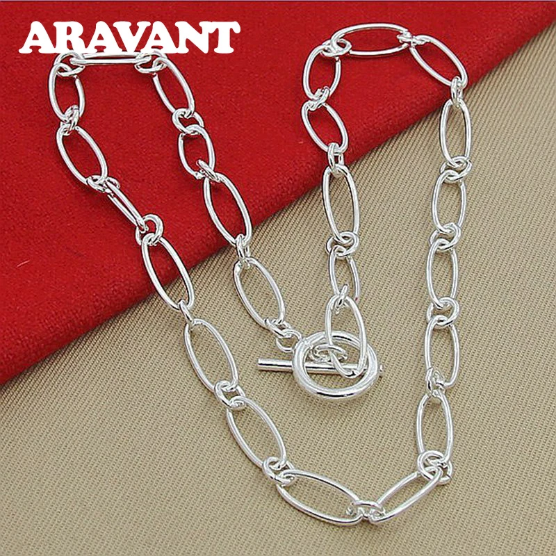 Collar de cadenas simples de plata 925, accesorios de collares de mujer, de cadena|