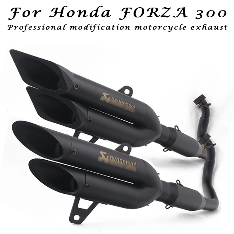 

Motorcycle Exhaust Professional Modification For Honda FORZA 300 2018 2019 Modified Front Link Pipe Muffler 2 Holes Slip on